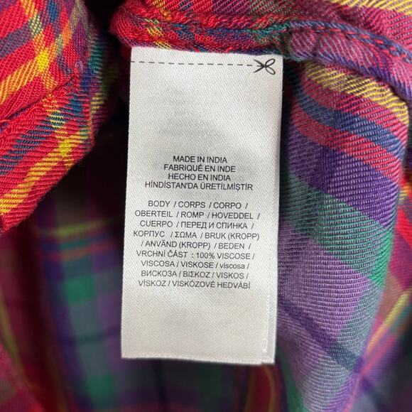 Lauren Ralph Lauren Black Label Women's Plaid Button Down Shirt Size Medium - Picture 4 of 4